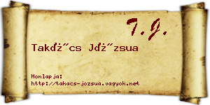 Takács Józsua névjegykártya